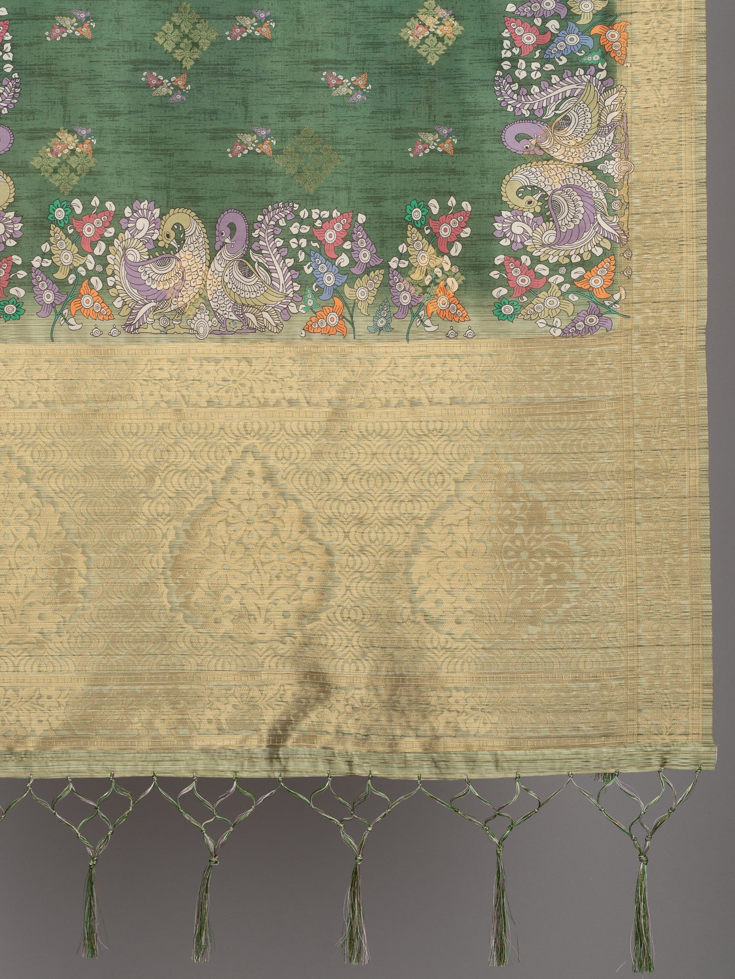 “Banarasi digital printed dupatta with rich patterns and gold zari detailing – perfect for festive and ethnic Indian wear by Negchaar”