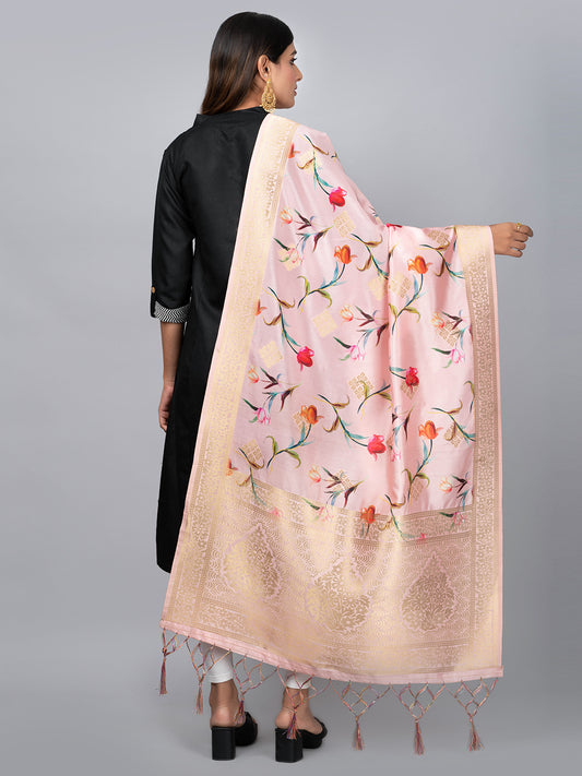 “Banarasi digital printed dupatta with rich patterns and gold zari detailing – perfect for festive and ethnic Indian wear by Negchaar”