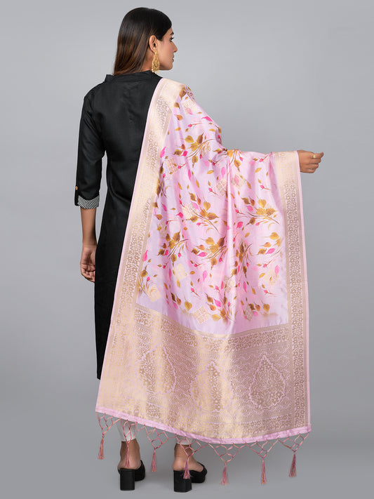 “Banarasi digital printed dupatta with rich patterns and gold zari detailing – perfect for festive and ethnic Indian wear by Negchaar”