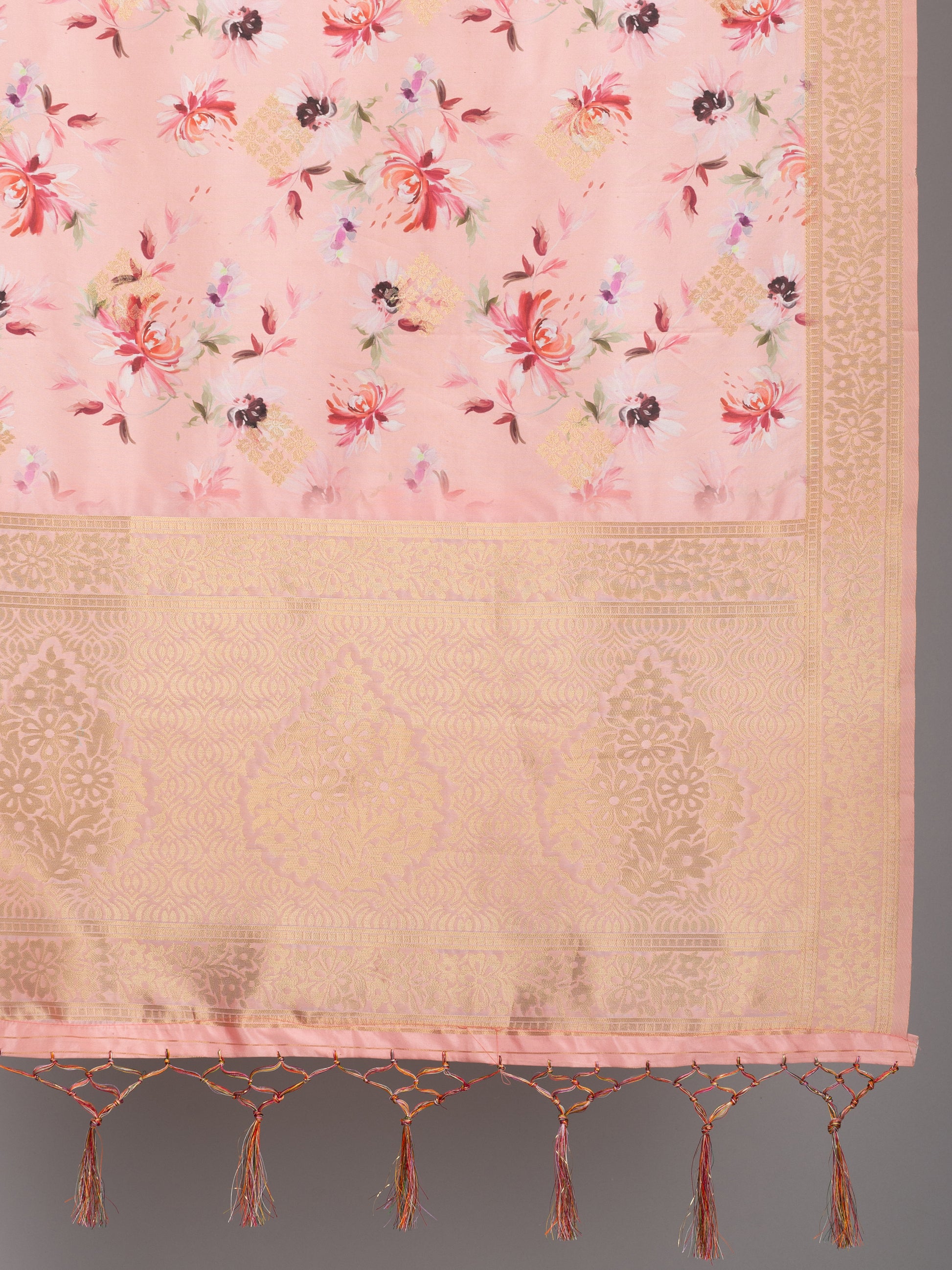 “Banarasi digital printed dupatta with rich patterns and gold zari detailing – perfect for festive and ethnic Indian wear by Negchaar”