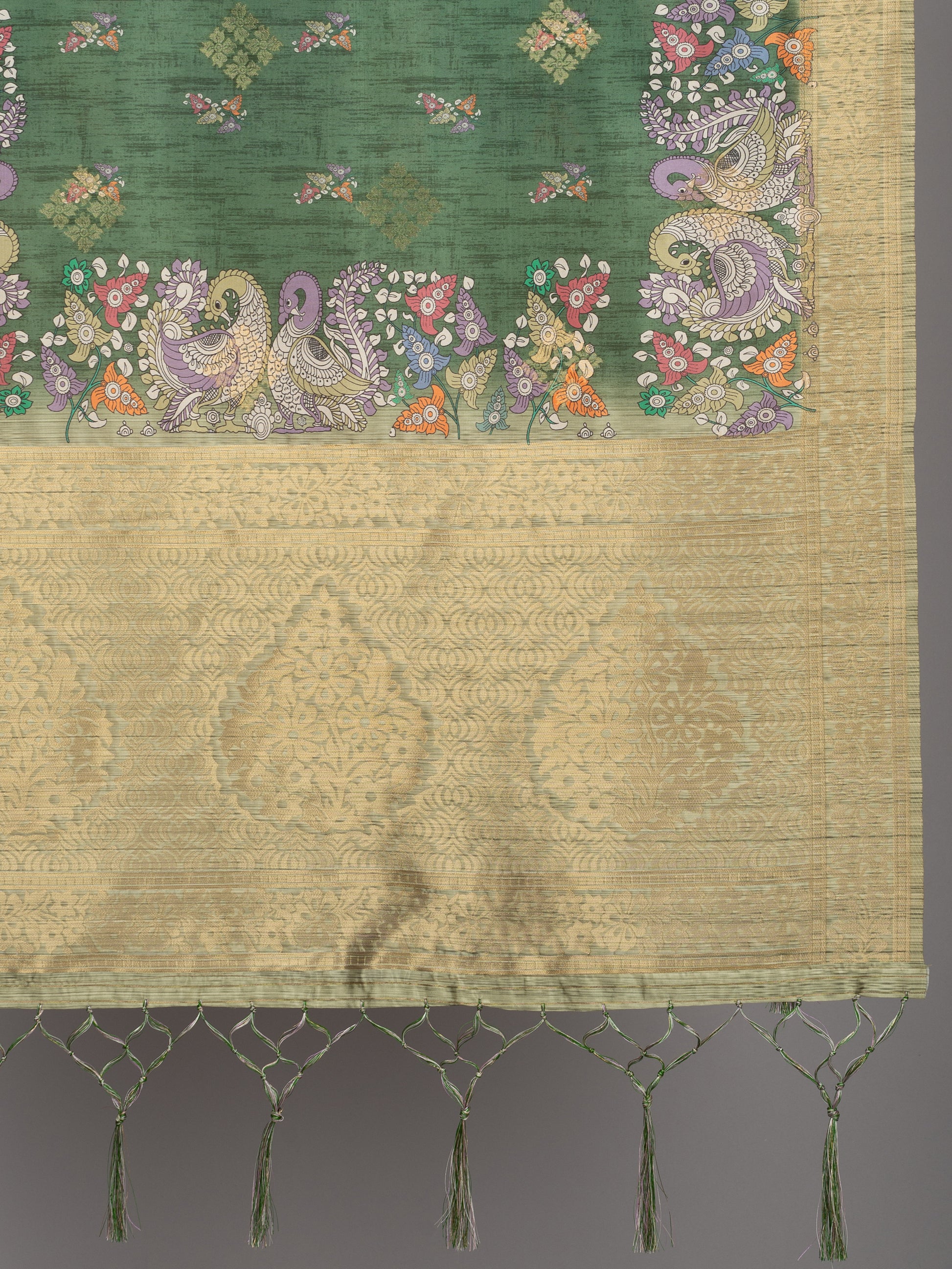 “Banarasi digital printed dupatta with rich patterns and gold zari detailing – perfect for festive and ethnic Indian wear by Negchaar”